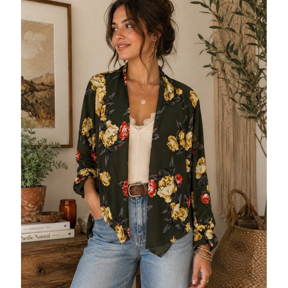 Boho Floral Lightweight Blazer/Cardigan
